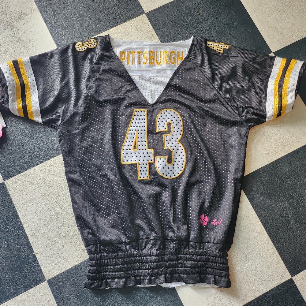 Pittsburgh Steelers Jersey #43.Reversible. Size SmallBlack white gold.